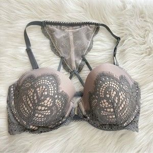 NWT VICTORIA’S SECRET DREAM ÁNGELS LINED DEMI RACERBACK FRONT CLOSE BRA 32DD